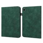 For Samsung Galaxy Tab A9 Lace Flower Embossing Pattern PU Tablet Case(Green) - 1