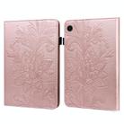 For Samsung Galaxy Tab A9 Lace Flower Embossing Pattern PU Tablet Case(Gold) - 1