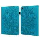 For Samsung Galaxy Tab A9+ Lace Flower Embossing Pattern PU Tablet Case(Blue) - 1