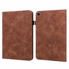 For Samsung Galaxy Tab A9+ Lace Flower Embossing Pattern PU Tablet Case(Brown) - 1