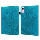 For Xiaomi Redmi Pad SE Lace Flower Embossing Pattern PU Tablet Case(Blue) - 1