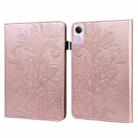 For Xiaomi Redmi Pad SE Lace Flower Embossing Pattern PU Tablet Case(Gold) - 1