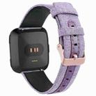 For Fitbit Versa Casual Denim Canvas Leather Watch Band(Light Purple) - 1