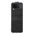 For Samsung Galaxy Z Flip4 5G Skin Feeling Oil Leather Texture PU + TPU Phone Case(Black) - 1
