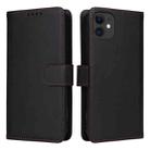 For iPhone 11 BETOPNICE BN-005 2 in 1 Detachable Imitate Genuine Leather Phone Case(Black) - 1
