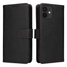 For iPhone 12 Pro / 12 BETOPNICE BN-005 2 in 1 Detachable Imitate Genuine Leather Phone Case(Black) - 1