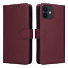 For iPhone 12 Pro / 12 BETOPNICE BN-005 2 in 1 Detachable Imitate Genuine Leather Phone Case(Wine Red) - 1