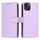 For iPhone 13 / 14 BETOPNICE BN-005 2 in 1 Detachable Imitate Genuine Leather Phone Case(Light Purple) - 1
