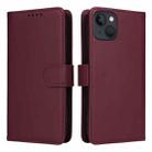 For iPhone 13 / 14 BETOPNICE BN-005 2 in 1 Detachable Imitate Genuine Leather Phone Case(Wine Red) - 1