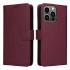 For iPhone 13 Pro BETOPNICE BN-005 2 in 1 Detachable Imitate Genuine Leather Phone Case(Wine Red) - 1