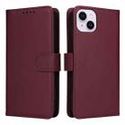 For iPhone 14 Plus BETOPNICE BN-005 2 in 1 Detachable Imitate Genuine Leather Phone Case(Wine Red) - 1