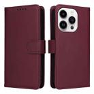 For iPhone 14 Pro BETOPNICE BN-005 2 in 1 Detachable Imitate Genuine Leather Phone Case(Wine Red) - 1