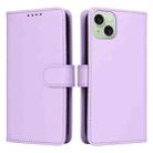 For iPhone 15 Plus BETOPNICE BN-005 2 in 1 Detachable Imitate Genuine Leather Phone Case(Light Purple) - 1
