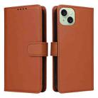 For iPhone 15 Plus BETOPNICE BN-005 2 in 1 Detachable Imitate Genuine Leather Phone Case(Brown) - 1