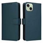 For iPhone 15 Plus BETOPNICE BN-005 2 in 1 Detachable Imitate Genuine Leather Phone Case(Blue) - 1