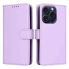 For iPhone 15 Pro BETOPNICE BN-005 2 in 1 Detachable Imitate Genuine Leather Phone Case(Light Purple) - 1