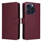 For iPhone 15 Pro BETOPNICE BN-005 2 in 1 Detachable Imitate Genuine Leather Phone Case(Wine Red) - 1