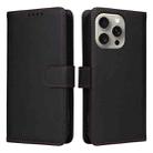 For iPhone 15 Pro Max BETOPNICE BN-005 2 in 1 Detachable Imitate Genuine Leather Phone Case(Black) - 1