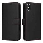 For iPhone X / XS BETOPNICE BN-005 2 in 1 Detachable Imitate Genuine Leather Phone Case(Black) - 1