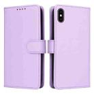 For iPhone XS Max BETOPNICE BN-005 2 in 1 Detachable Imitate Genuine Leather Phone Case(Light Purple) - 1