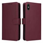 For iPhone XS Max BETOPNICE BN-005 2 in 1 Detachable Imitate Genuine Leather Phone Case(Wine Red) - 1