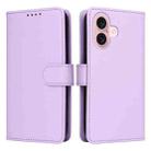For iPhone 16 BETOPNICE BN-005 2 in 1 Detachable Imitate Genuine Leather Phone Case(Light Purple) - 1