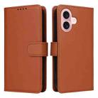 For iPhone 16 BETOPNICE BN-005 2 in 1 Detachable Imitate Genuine Leather Phone Case(Brown) - 1