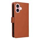 For iPhone 16 BETOPNICE BN-005 2 in 1 Detachable Imitate Genuine Leather Phone Case(Brown) - 3