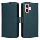 For iPhone 16 BETOPNICE BN-005 2 in 1 Detachable Imitate Genuine Leather Phone Case(Blue) - 1