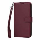 For iPhone 16 BETOPNICE BN-005 2 in 1 Detachable Imitate Genuine Leather Phone Case(Wine Red) - 2