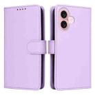 For iPhone 16 Plus BETOPNICE BN-005 2 in 1 Detachable Imitate Genuine Leather Phone Case(Light Purple) - 1