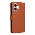 For iPhone 16 Plus BETOPNICE BN-005 2 in 1 Detachable Imitate Genuine Leather Phone Case(Brown) - 3