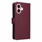 For iPhone 16 Plus BETOPNICE BN-005 2 in 1 Detachable Imitate Genuine Leather Phone Case(Wine Red) - 3