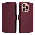 For iPhone 16 Pro BETOPNICE BN-005 2 in 1 Detachable Imitate Genuine Leather Phone Case(Wine Red) - 1