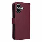 For iPhone 17 BETOPNICE BN-005 2 in 1 Detachable Imitate Genuine Leather Phone Case(Wine Red) - 3