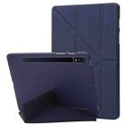 For Samsung Galaxy Tab S9 Deformation Silicone Leather Tablet Case(Dark Blue) - 1