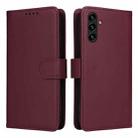 For Samsung Galaxy A13 5G / A04S / A04 BETOPNICE BN-005 2 in 1 Detachable Imitate Genuine Leather Phone Case(Wine Red) - 1