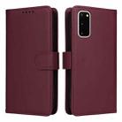 For Samsung Galaxy S20 BETOPNICE BN-005 2 in 1 Detachable Imitate Genuine Leather Phone Case(Wine Red) - 1