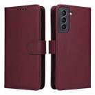 For Samsung Galaxy S21 BETOPNICE BN-005 2 in 1 Detachable Imitate Genuine Leather Phone Case(Wine Red) - 1