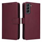 For Samsung Galaxy S21+ BETOPNICE BN-005 2 in 1 Detachable Imitate Genuine Leather Phone Case(Wine Red) - 1