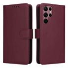 For Samsung Galaxy S22 Ultra BETOPNICE BN-005 2 in 1 Detachable Imitate Genuine Leather Phone Case(Wine Red) - 1