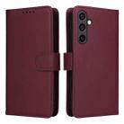 For Samsung Galaxy S23 FE 5G BETOPNICE BN-005 2 in 1 Detachable Imitate Genuine Leather Phone Case(Wine Red) - 1