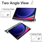 For Samsung Galaxy Tab S10 FE / S9 3-folding Transparent TPU Smart Leather Tablet Case with Pen Slot(Green) - 3