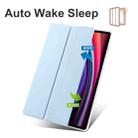 For Samsung Galaxy Tab S10 FE / S9 3-folding Transparent TPU Smart Leather Tablet Case with Pen Slot(Ice Blue) - 2