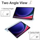 For Samsung Galaxy Tab S10 FE / S9 3-folding Transparent TPU Smart Leather Tablet Case with Pen Slot(Ice Blue) - 3