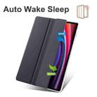 For Samsung Galaxy Tab S10 FE / S9 3-folding Transparent TPU Smart Leather Tablet Case with Pen Slot(Black) - 2