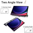 For Samsung Galaxy Tab S10 FE / S9 3-folding Transparent TPU Smart Leather Tablet Case with Pen Slot(Black) - 3