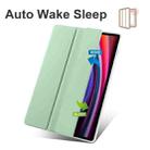 For Samsung Galaxy Tab S10 FE / S9 3-folding Transparent TPU Smart Leather Tablet Case with Pen Slot(Matcha Green) - 2