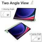 For Samsung Galaxy Tab S10 FE / S9 3-folding Transparent TPU Smart Leather Tablet Case with Pen Slot(Matcha Green) - 3