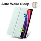 For Samsung Galaxy Tab S10 FE / S9 3-folding Transparent TPU Smart Leather Tablet Case with Pen Slot(Light Green) - 2
